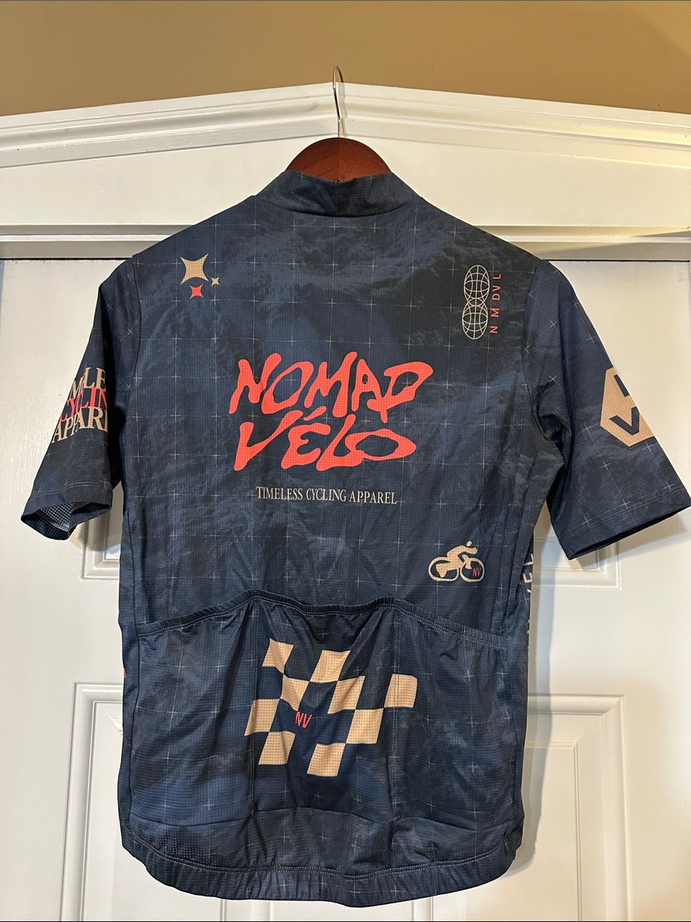 Men's Navy Short-Sleeve Cycling Jersey - Picture 3 of 5